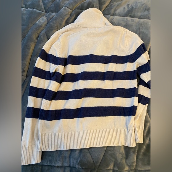 Merona White with Blue Stripes Cowl Neck Sweater Size L - Picture 3 of 3